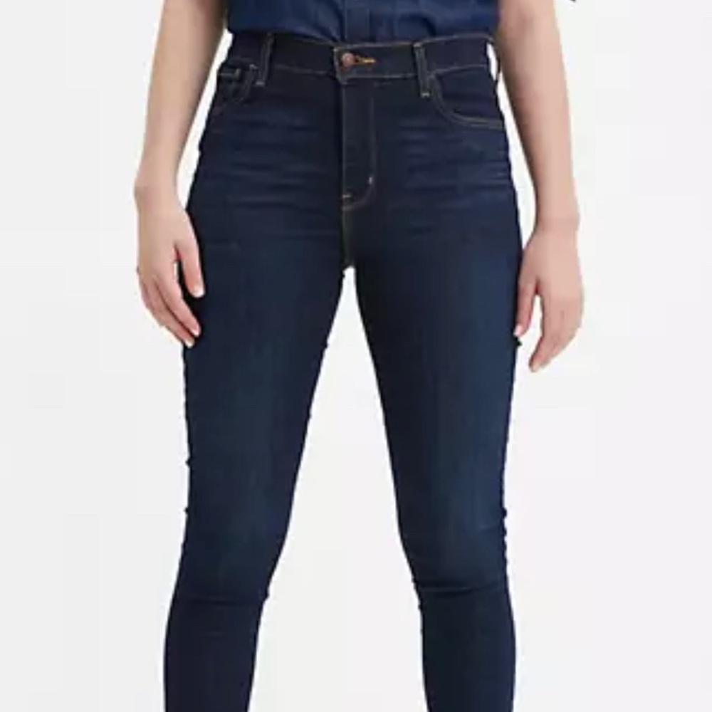 Levi high rise dark denim skinny jeans